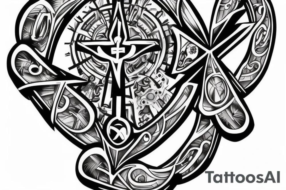 a shoulder piece designed to accentuate a cross already in place tattoo idea a shoulder piece designed to accentuate a cross already in place tattoo idea