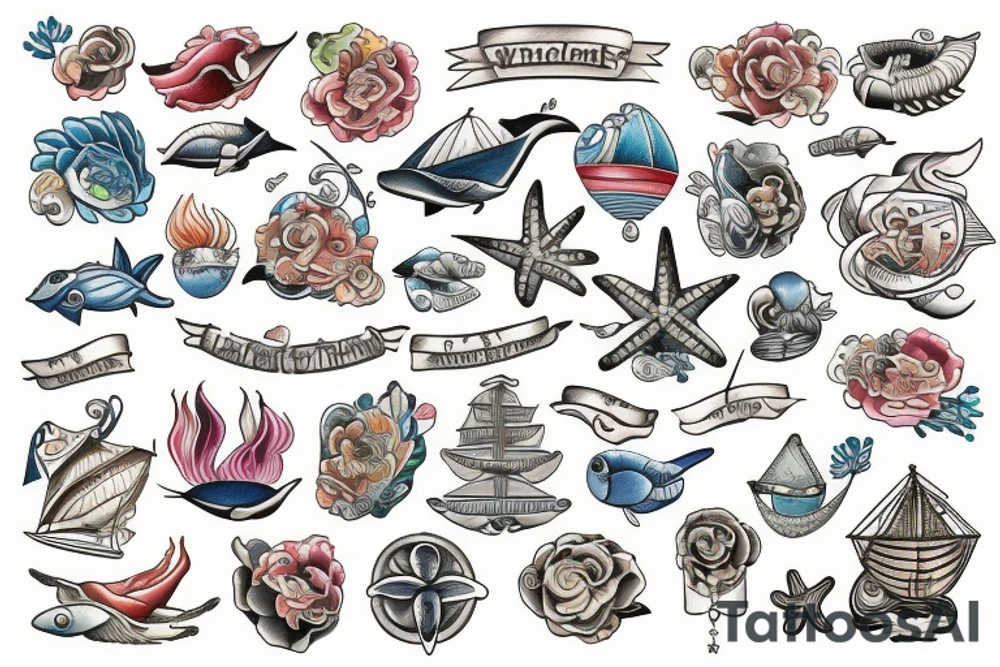 Ship in the sea tattoo idea