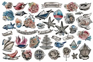 Ship in the sea tattoo idea