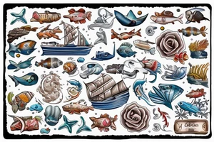Ship in the sea tattoo idea