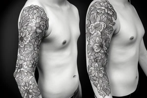 floral sleeve tattoo idea