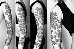 floral sleeve tattoo idea