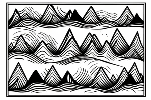 Mountain and. Waves tattoo idea