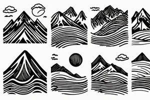Mountain and. Waves tattoo idea