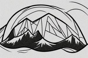 Mountain and. Waves in a rhombus tattoo idea