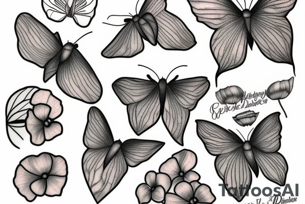 Sweet pea moth dogwood tattoo idea