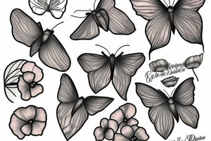 Sweet pea moth dogwood tattoo idea
