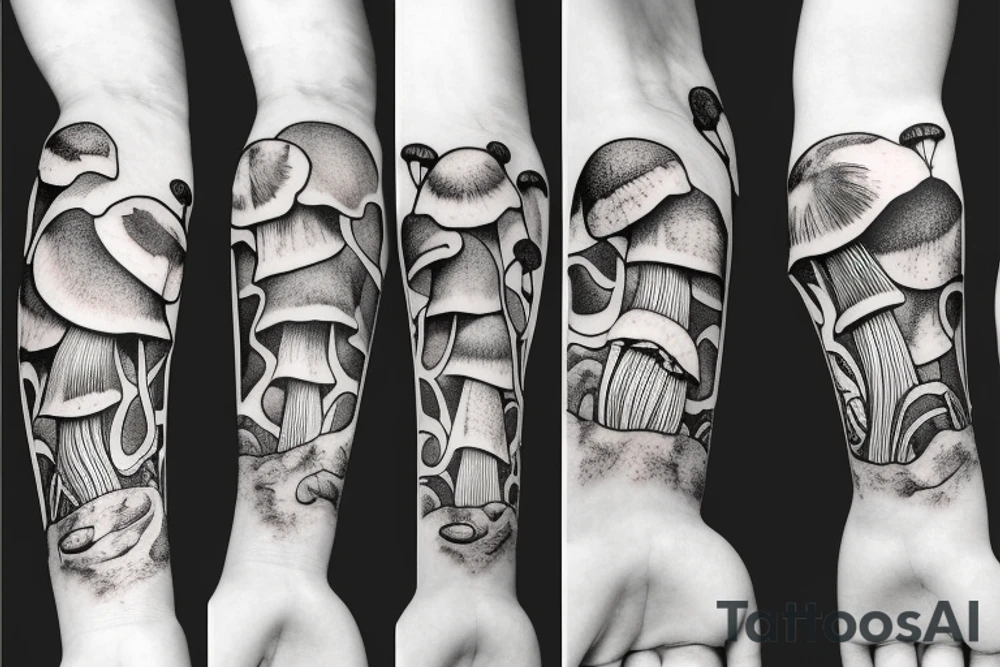 Mushroom arm band tattoo idea