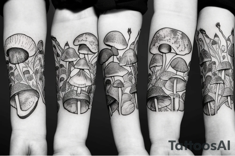 Mushroom arm band tattoo idea