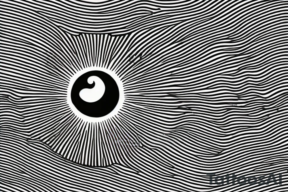 a sun setting over the sea and a morse code for RMJA disguised as the sun rays. Another morse code for A as a sea wave. tattoo idea