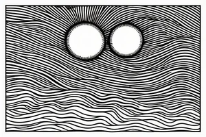 a sun setting over the sea and a morse code for RMJA disguised as the sun rays. Another morse code for A as a sea wave. tattoo idea