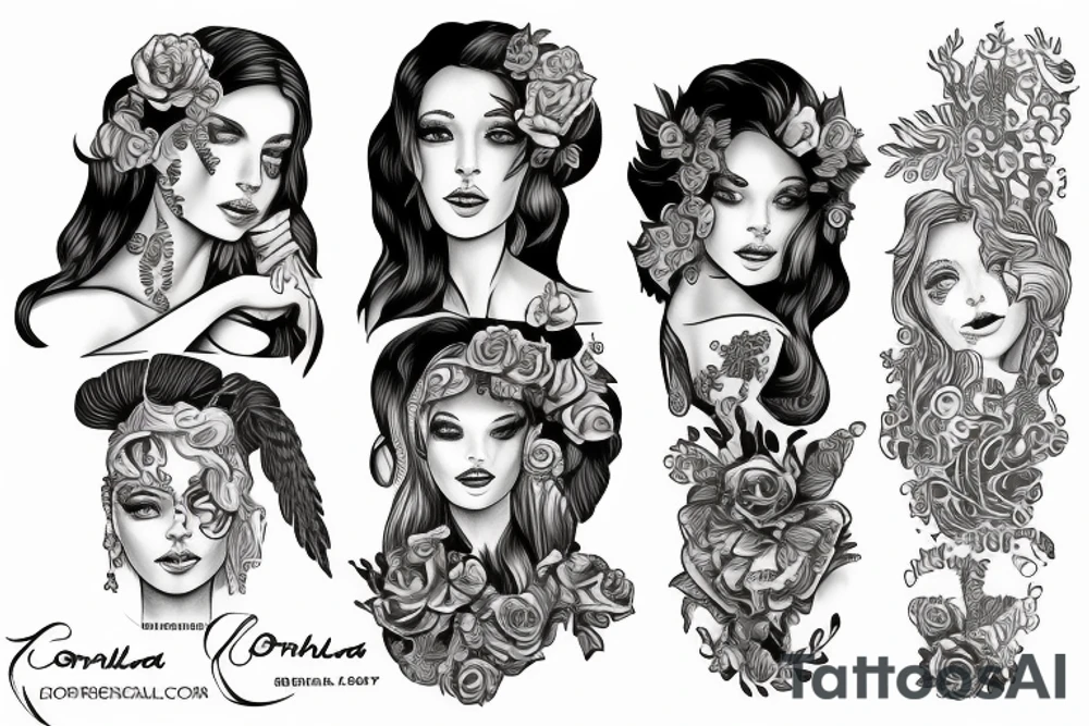 Names 
Cornelia, Norah and Leona Isabel tattoo idea