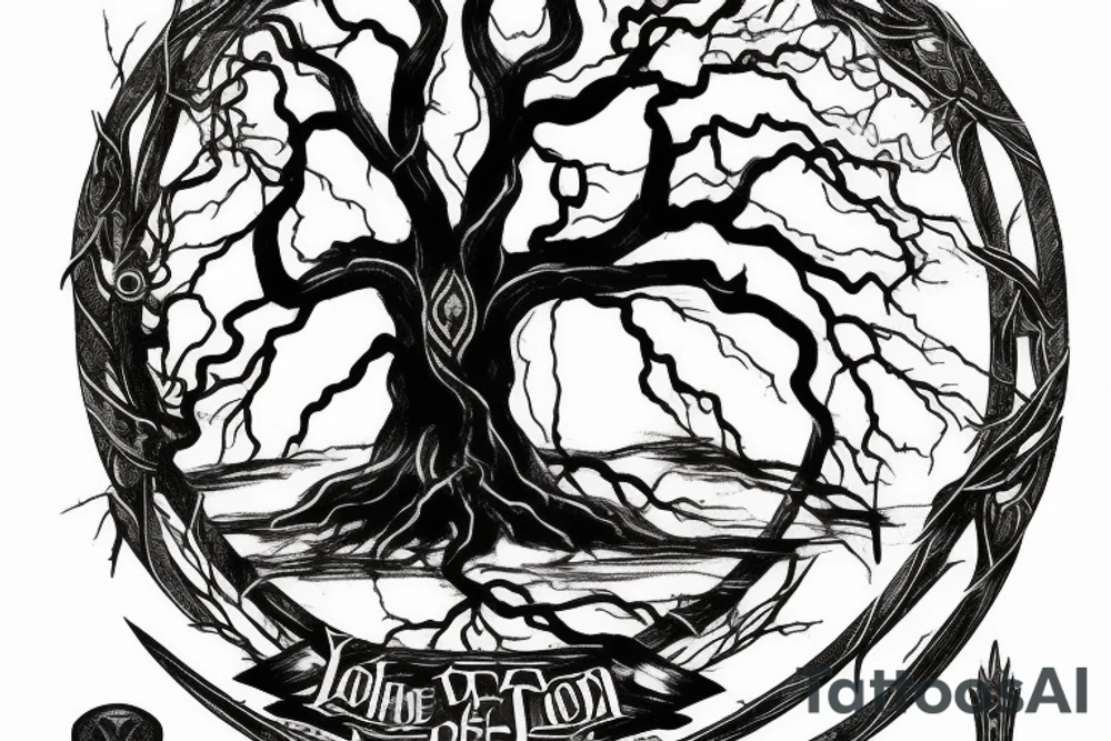 Lord of the rings
Gondor Tree with sword tattoo idea