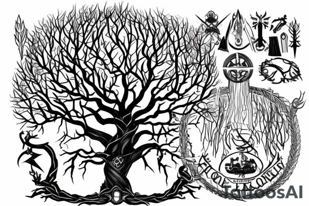 Lord of the rings
Gondor Tree with sword tattoo idea