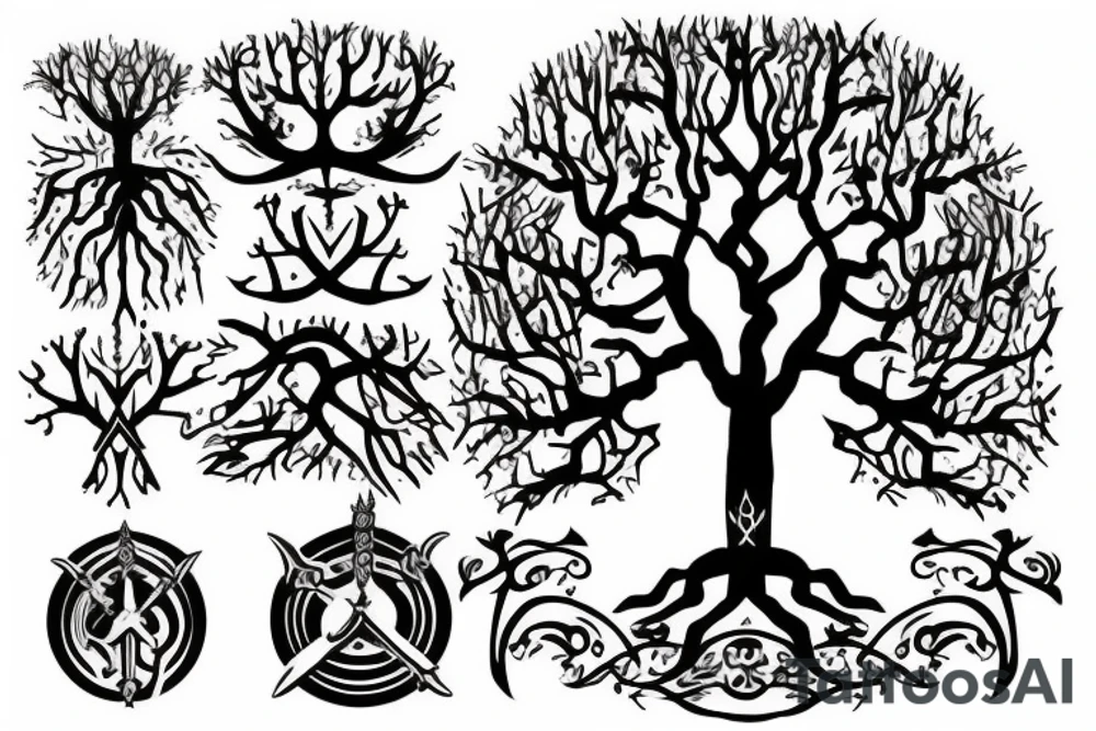 Gondor Tree with sword tattoo idea