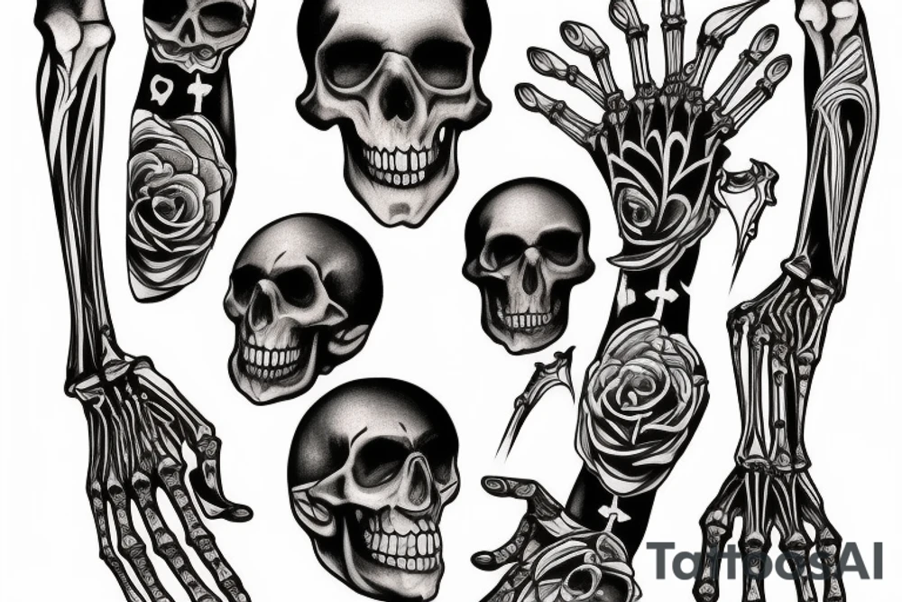 hourglass hold in skeleton fingers as an expression of the passing of time tattoo idea