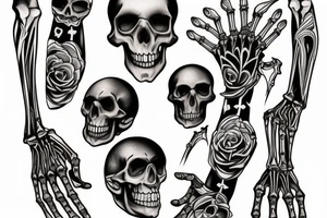 hourglass hold in skeleton fingers as an expression of the passing of time tattoo idea