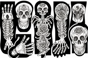 hourglass held in skeleton fingers as an expression of the passing of time tattoo idea
