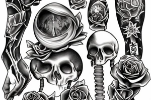 hourglass held in skeleton fingers as an expression of the passing of time tattoo idea