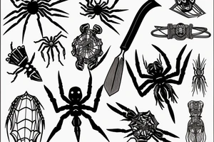 Spider knife tattoo idea
