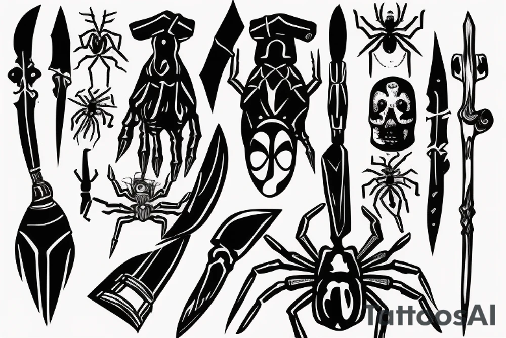 Spider knife tattoo idea