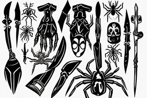 Spider knife tattoo idea