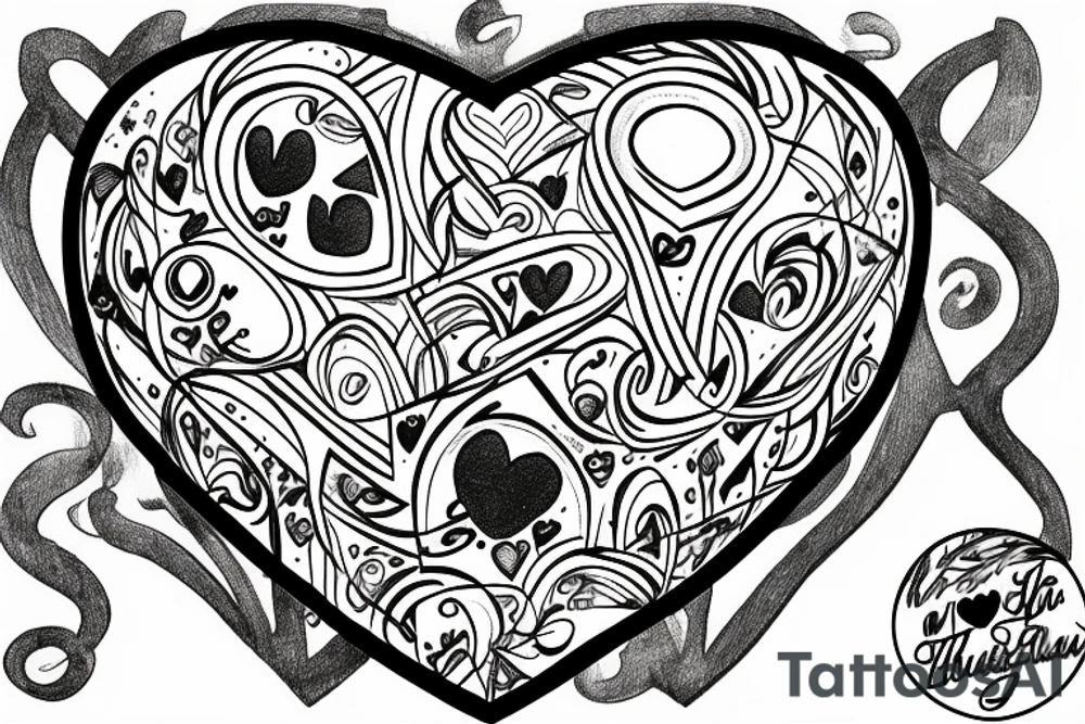 A turners cube with a heart inside it tattoo idea