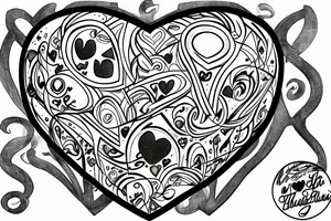 A turners cube with a heart inside it tattoo idea