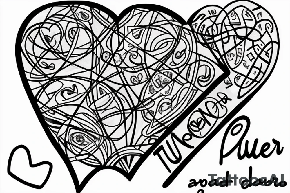 A turners cube with a heart inside it tattoo idea