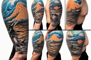 wave of kanagawa under a storm tattoo idea