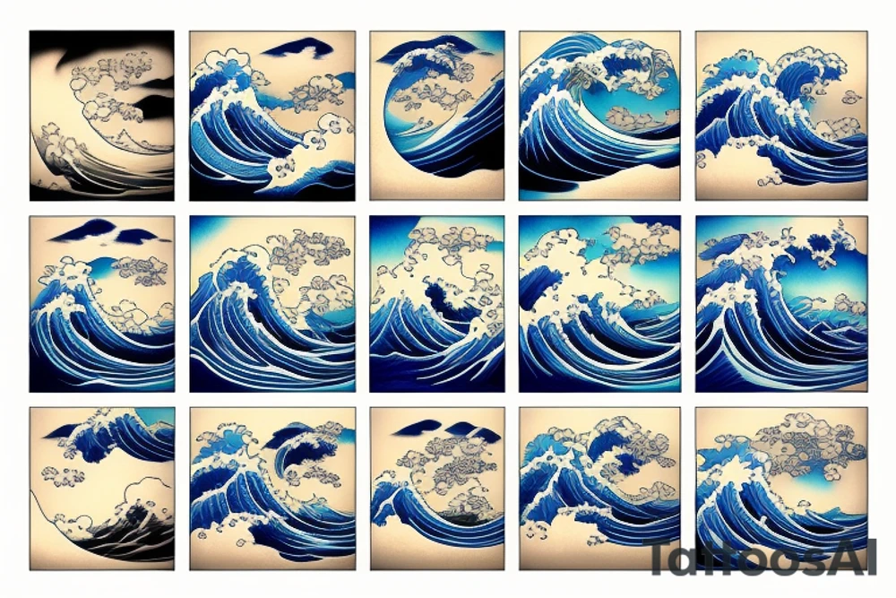 wave of kanagawa under a storm tattoo idea