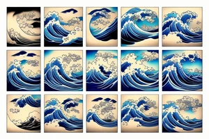 wave of kanagawa under a storm tattoo idea