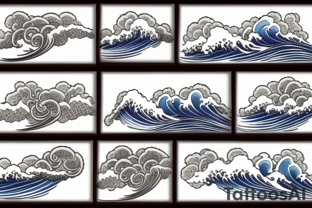 wave of kanagawa under a storm tattoo idea