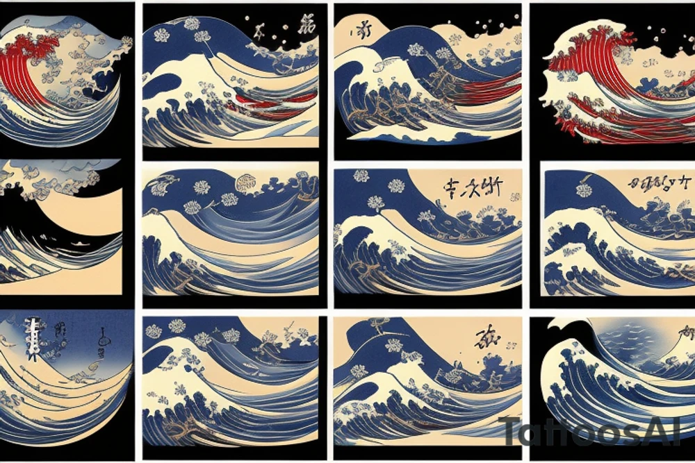 wave of kanagawa under a storm tattoo idea