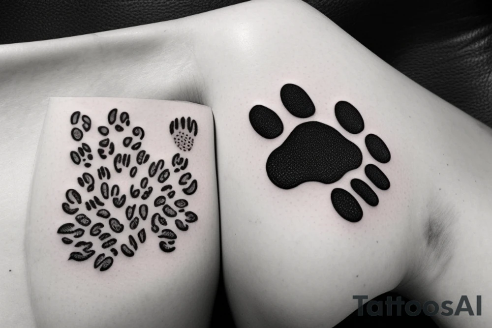 Block of cheese with dog paw tattoo idea