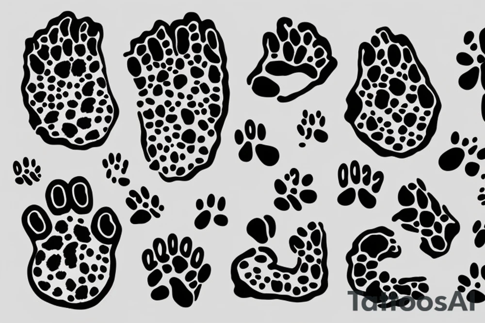 Block of cheese with dog paw tattoo idea