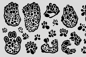 Block of cheese with dog paw tattoo idea