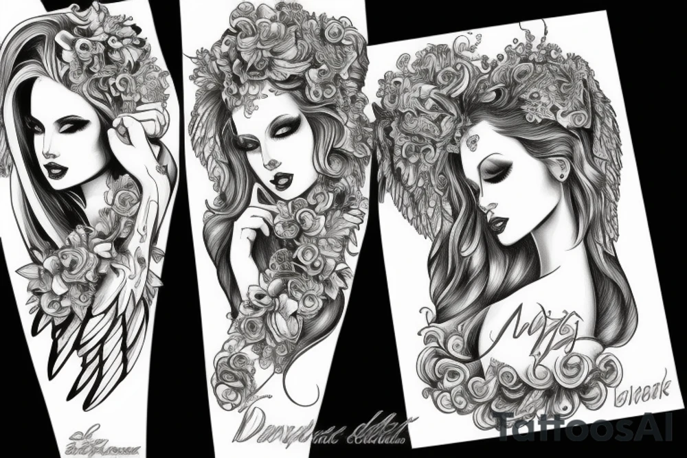 rich pimp angel tattoo idea