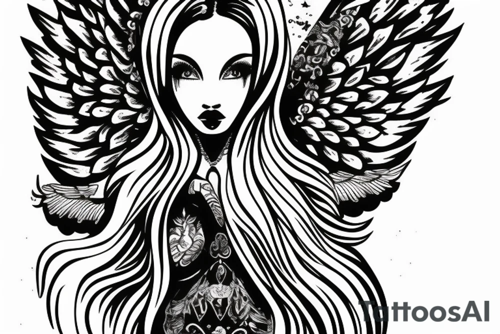 rich pimp angel tattoo idea