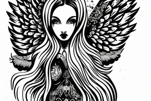 rich pimp angel tattoo idea
