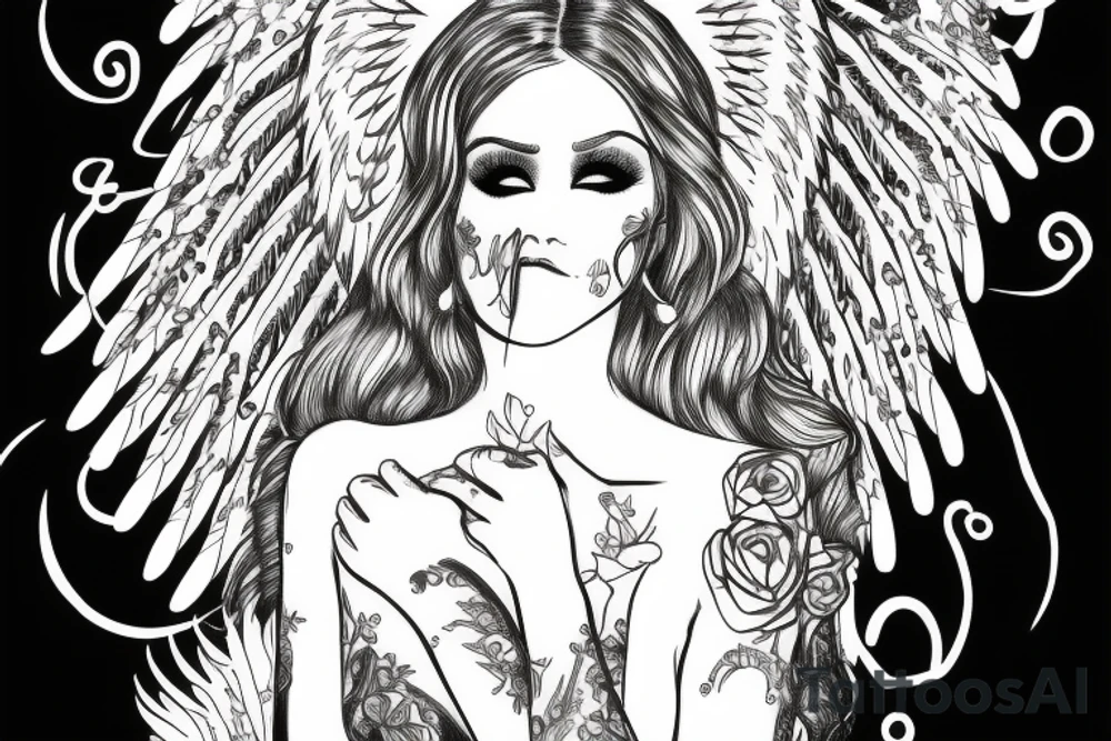 rich pimp angel tattoo idea