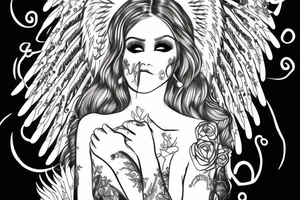 rich pimp angel tattoo idea