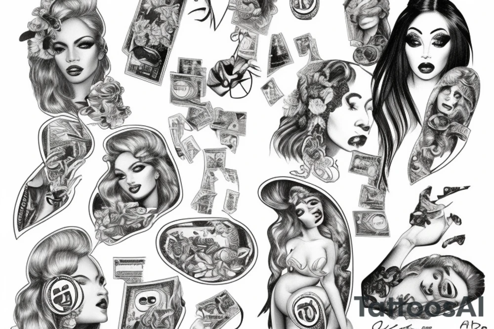eris angel rich money business pimp dollar bill rich rich rich tattoo idea