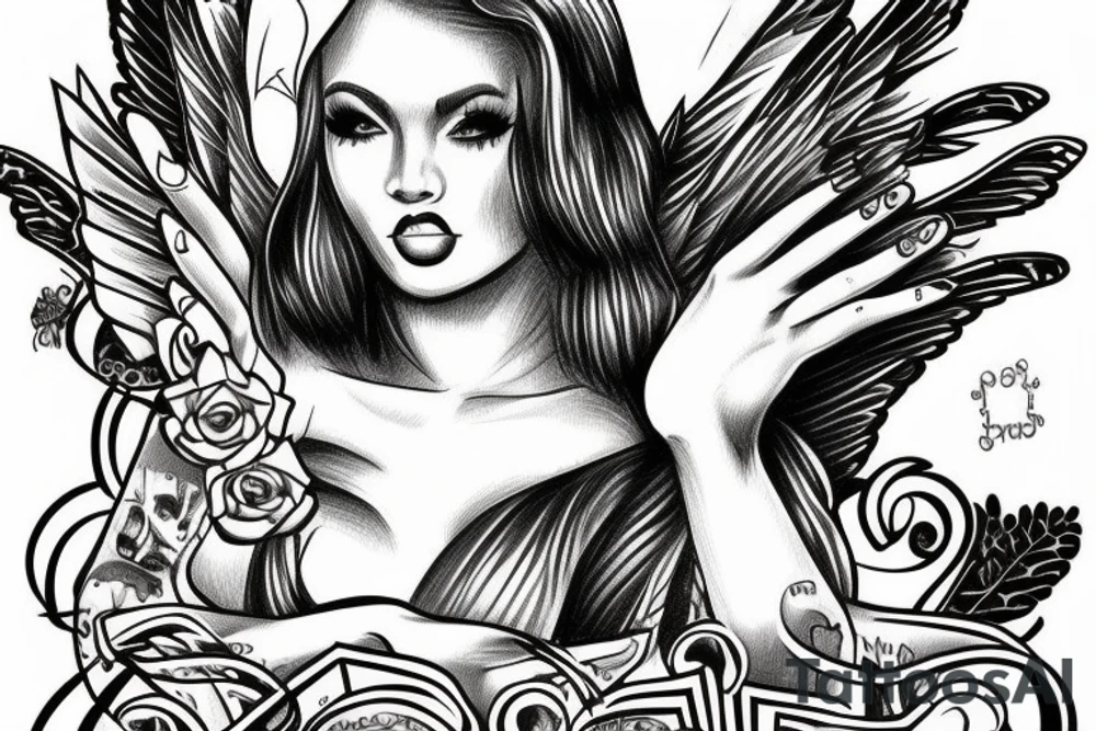 eris angel rich money business pimp dollar bill rich rich rich tattoo idea
