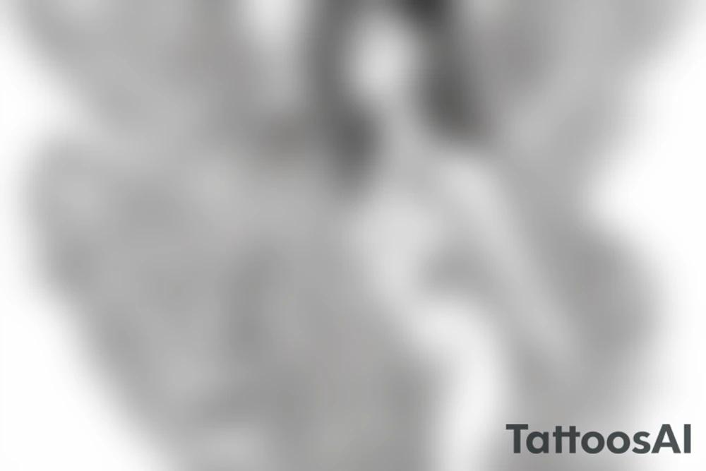 outline of an angel woman $$$$$$$$$$$$ classy tattoo idea