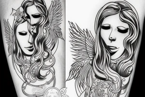 outline of an angel woman $$$$$$$$$$$$ classy tattoo idea