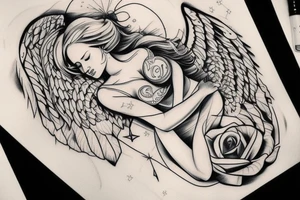 outline of an angel woman $$$$$$$$$$$$ classy tattoo idea