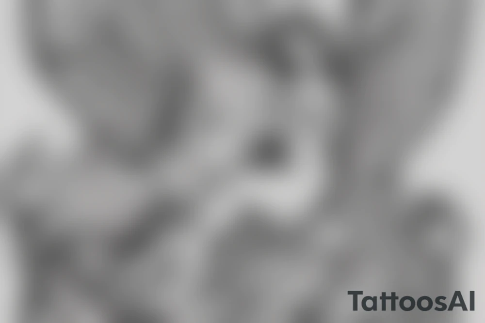 outline of an angel and tons of money tattoo idea