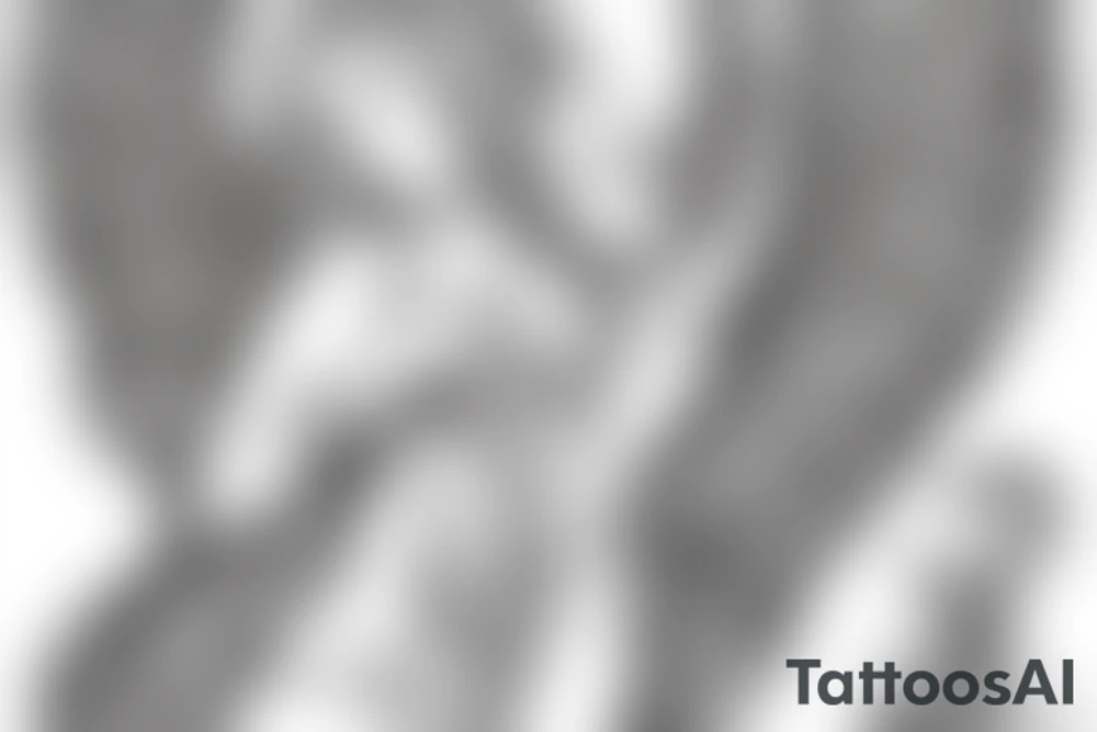 outline of an angel and tons of money tattoo idea