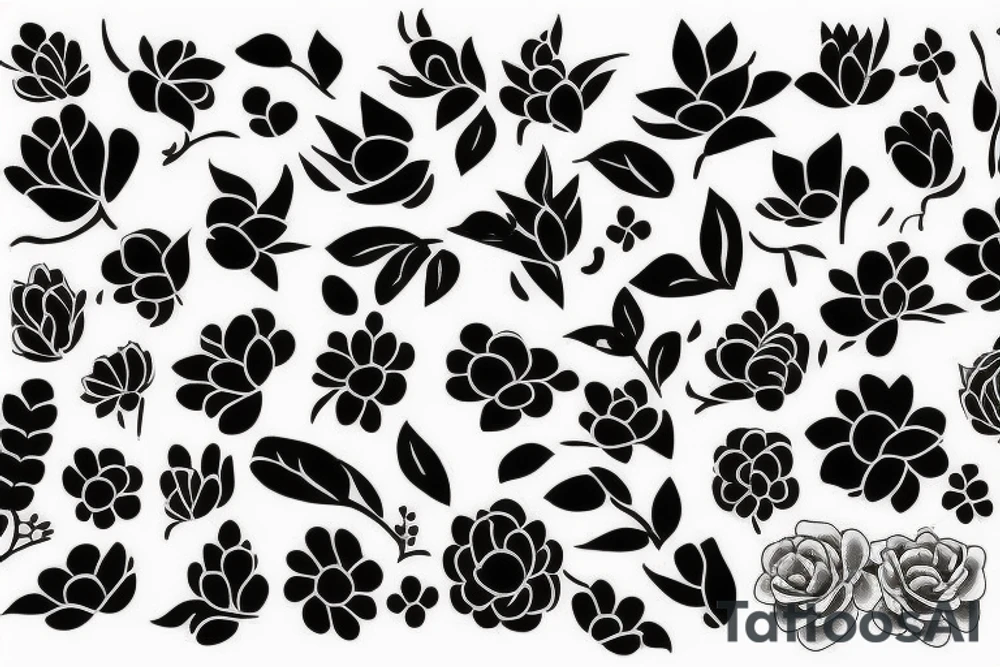 Japanese flower back pièce tattoo idea